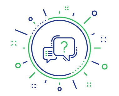 Soru işareti satırı simgesi. Test sohbet kabarcık işareti. Vektör