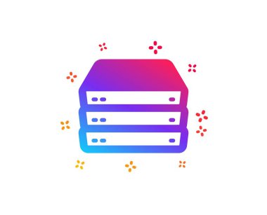 Sunucular simgesi. PC bileşen işareti. Büyük veri depolama. Vektör