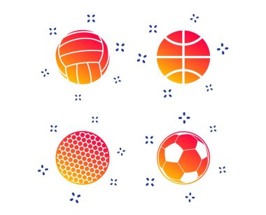 Spor topları. Voleybol, basketbol, futbol. Vektör