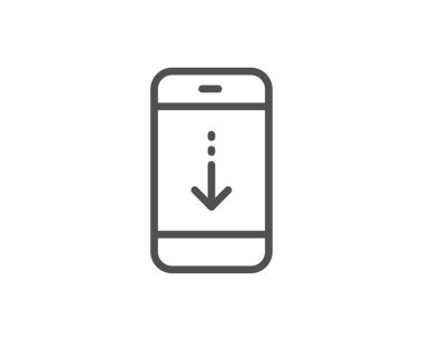 Telefon hattı simgesini aşağı kaydırın. Kaydırma ekran işareti. Sayfayı kaydırın. Vektör