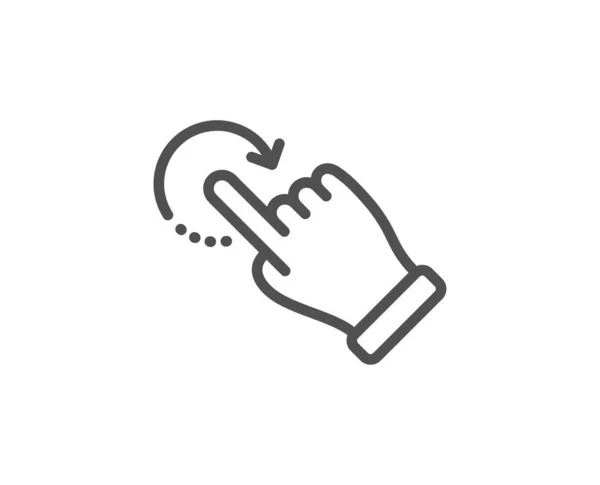 Reotation gesture line icon. Вывеска со стрелкой. Проводи операцию. Вектор — стоковый вектор