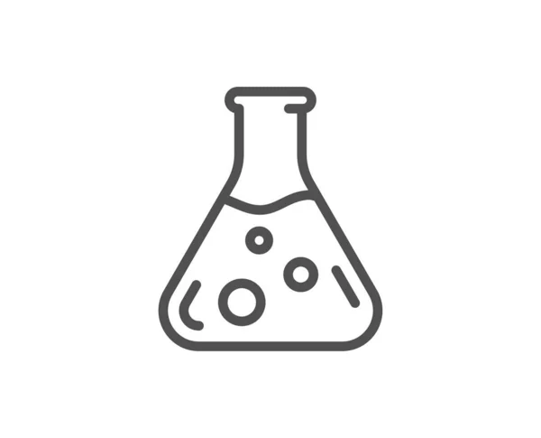 Icône de ligne de laboratoire de chimie. Flacon de laboratoire. Analyse. Vecteur — Image vectorielle