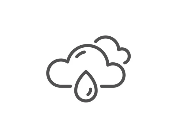 Rainy weather forecast line icon. Clouds with rain sign. Cloudy sky. Vector — Stock Vector