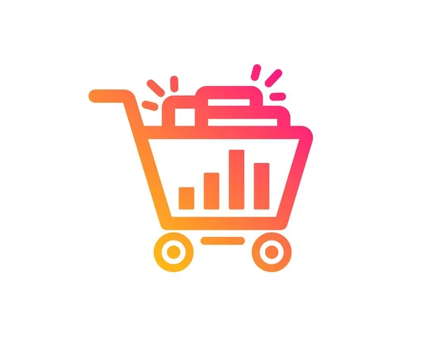 Icono del carrito de compras Seo. Signo de optimización del motor de búsqueda. Vector — Vector de stock