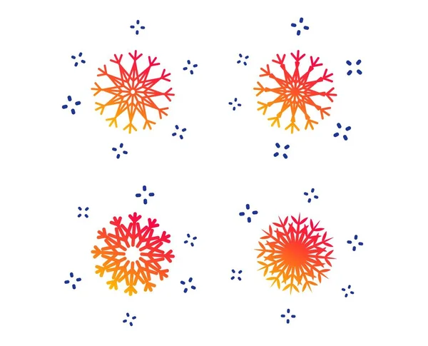 Snowflakes artistic icons. Air conditioning. Vector — Stock Vector