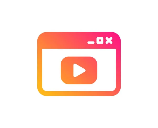 Browser Window icon. Video content sign. Vector