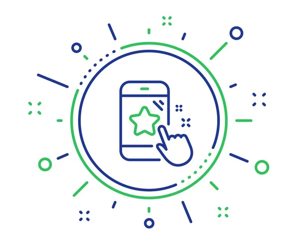 Star rating line icon. Feedback phone sign. Vector — Stock Vector