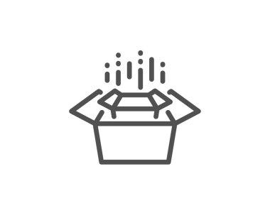 Ambalaj kutuları satır simgesi. Teslimat parsel işareti. Kargo kutusu. Vektör