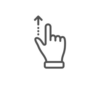 Dokunmatik ekran hareket çizgisi simgesi. Ok işaretini kaydırın. Hareketi kaydırın. Vektör