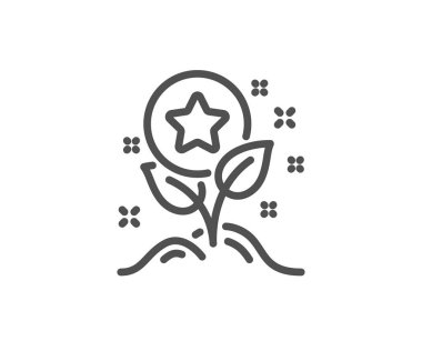 Sadakat puanları çizgi simgesi. Bonus büyür. İndirim programı. Vektör