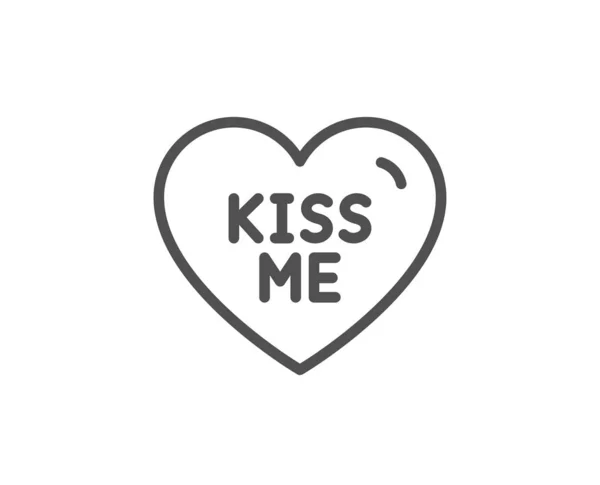 Kiss me line icon. Herzenszeichen. Valentinstag Liebe. Vektor — Stockvektor