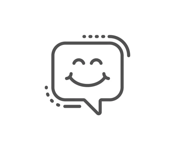 Ícone de linha de bate-papo sorriso. Feliz sinal de emoticon. Bolha de fala. Vetor — Vetor de Stock