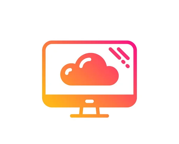 Computer pictogram. Teken voor Cloud Storage-service. Monitor symbool. Vector — Stockvector