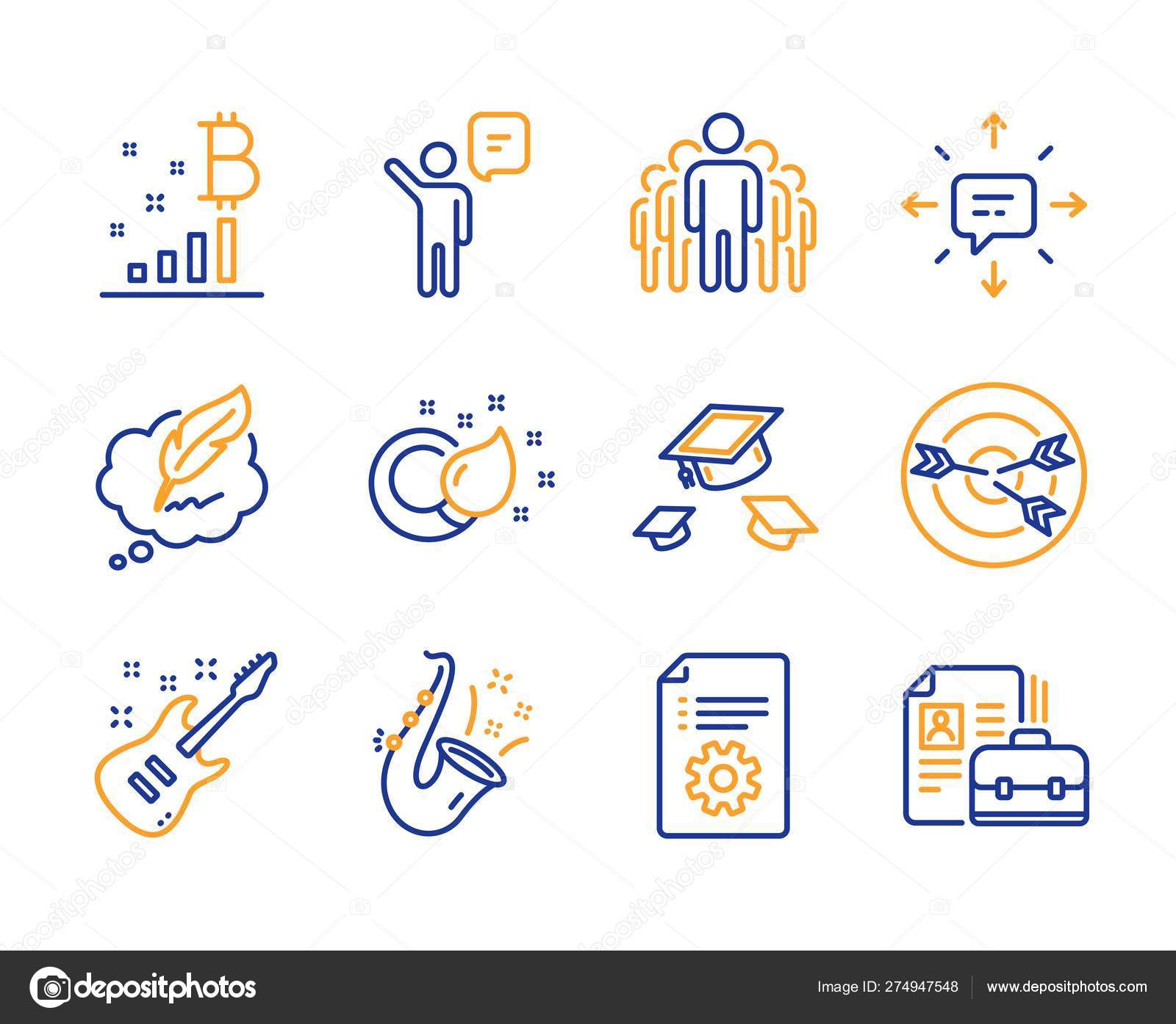 Agent Jazz And Copyright Chat Icons Set Paint Brush