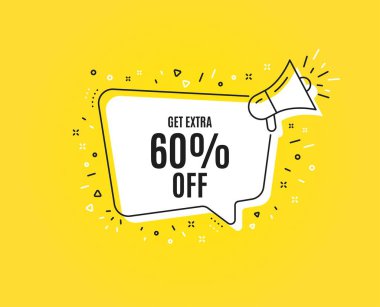 İndirimden %60 indirim alın. İndirim teklif işareti. Vektör