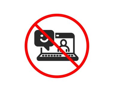 Smile dizüstü bilgisayar simgesi. Pozitif geri bildirim derecelendirme işareti. Vektör