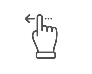 Dokunmatik ekran hareket çizgisi simgesi. Sol ok işaretini kaydırın. Eylemi kaydırın. Vektör