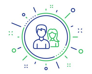 Grup satırı simgesi. Kullanıcılar veya Teamwork işareti. Vektör