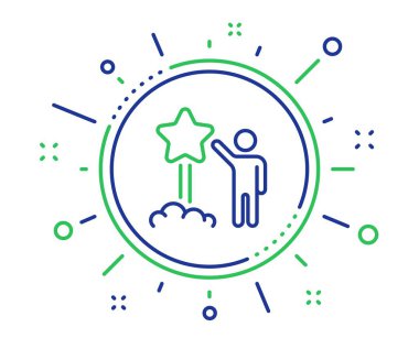 Yıldız çizgisi simgesini başlatın. Geri bildirim derecelendirme işareti. Vektör