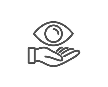 Göz bakım hattı simgesi. Oculist klinik işareti. Optometri görüşü. Vektör