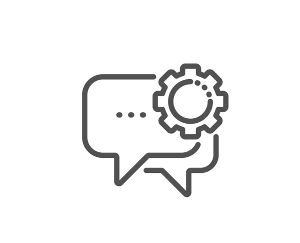 Icono de línea de mensajería de empleados. Signo de burbuja del habla. Mensaje de chat. Vector — Archivo Imágenes Vectoriales