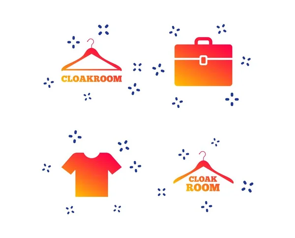 Cloakroom signs. Hanger wardrobe icons. Vector — Stock Vector