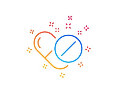 Tıbbi haplar satır simgesi. İlaç ilaçları işareti. Vektör