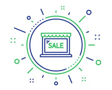 Satış satırı simgesi. Alışveriş mağazası indirimleri işareti. Vektör