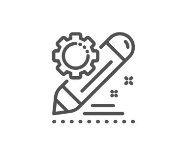 Proje düzenle satırı simgesi. Ayarlar yönetimi işareti. Kalem. Vektör