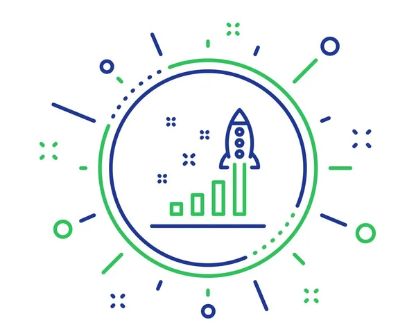 Icono de línea del plan de desarrollo. Lanzar signo de negocio de inicio. Vector — Vector de stock