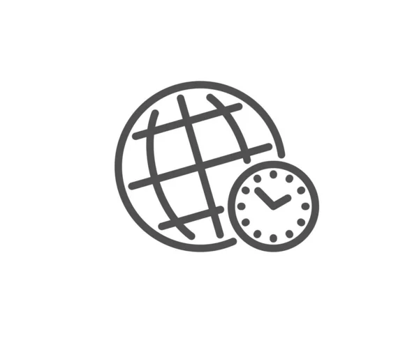 Time zone line icon. World clock sign. Watch. Vector — Stock Vector