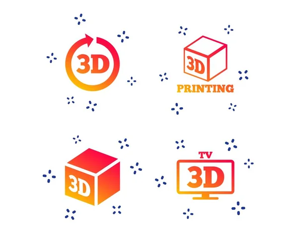 3d technology icons. Printer, rotation arrow. Vector — Stock Vector