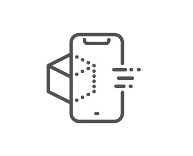 Artırılmış gerçeklik telefon hattı simgesi. Vr simülasyon işareti. 3d küp. Vektör