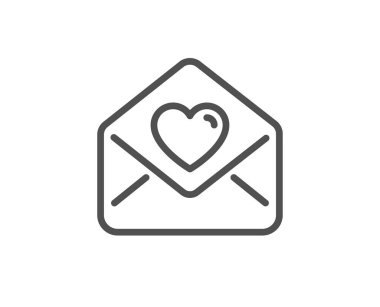 Aşk mektubu simgesi. Kalp postası işareti. Vektör