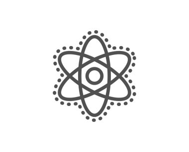 Kimya atom çizgi simgesi. Laboratuvar molekülü işareti. Analysis. Vektör