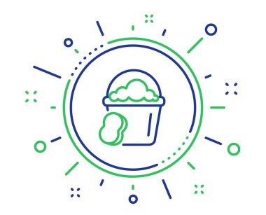 Sünger çizgi simgesi ile temizleme kovası. Vektör