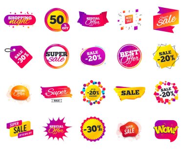 Satış afiş. Özel teklif Şablon Etiketleri. Cyber Pazartesi satış indirimler. Siyah Cuma alışveriş simgeleri. Vektör