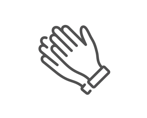 Alkışlama elleri çizgi simgesi. Alkış işareti. Vektör — Stok Vektör