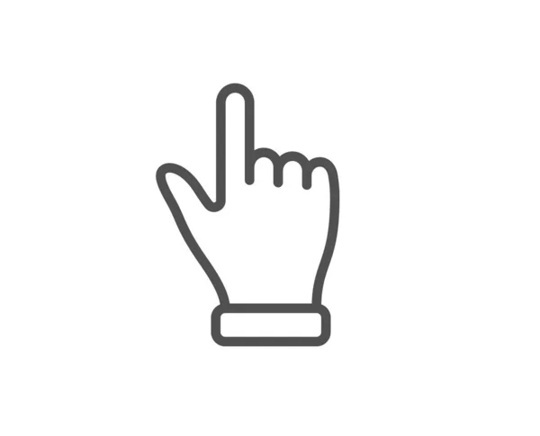 Clicca sull'icona della linea della mano. Segno del palmo di un dito. Vettore — Vettoriale Stock