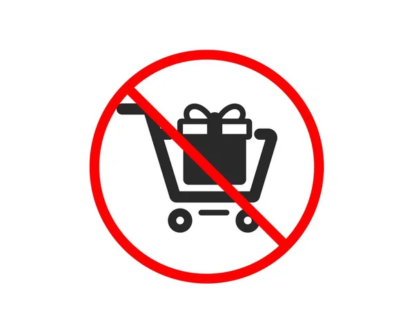 Shopping cart with Gift box icon. Vector — Stock Vector