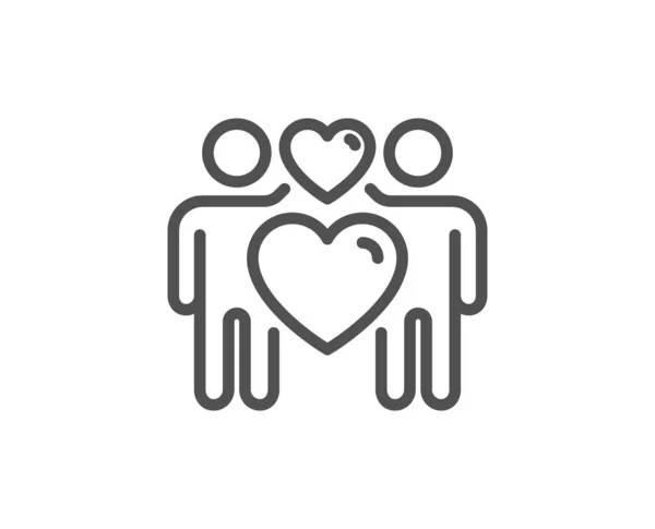 Love couple line icon. Heart lovers sign. Vector — Stock Vector