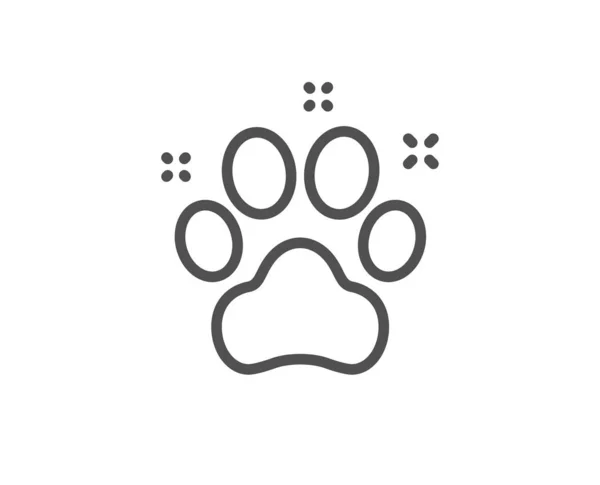 Icono de línea amigable para mascotas. Signo de pata de perro. Servicio de hotel. Vector — Archivo Imágenes Vectoriales