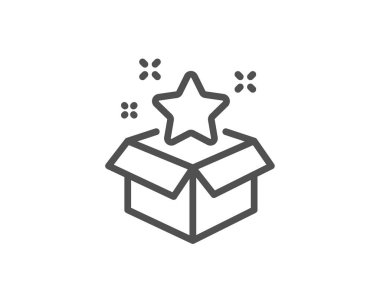 Sadakat programı satır simgesi. Bonus puanlar. İndirim kutusu. Vektör