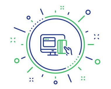 Çevrimiçi Ödeme yöntemleri satır simgesi. Web para işareti. Vektör