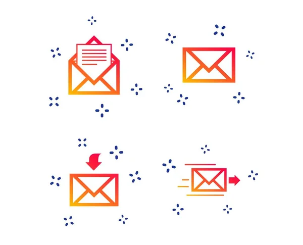 Iconos de sobre de correo. Mensaje símbolos de documento. Vector — Vector de stock