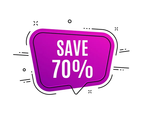 Save 70% off. Sale Discount offer price sign. Vector — Stock Vector
