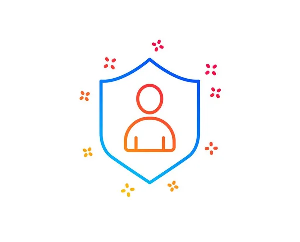 Ikona linii ochrony użytkownika. Znak awatara profilu. Wektor — Wektor stockowy