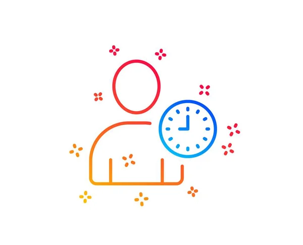 User with Clock line icon. Profile Avatar sign. Vector — Stock Vector