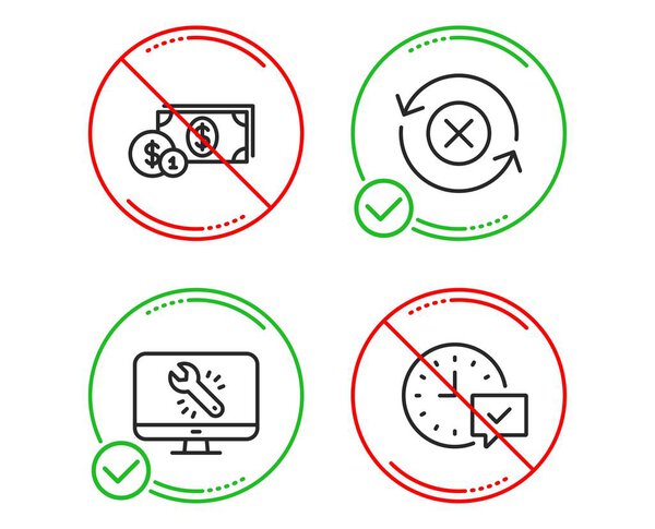 Откажитесь от свежести, денег и набора услуг по ремонту. Выберите сигнал тревоги. Вектор

