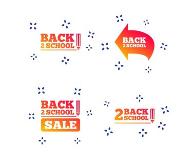 Okul simgelerine geri dönelim. Tatilden sonra çalışmalar. Vektör